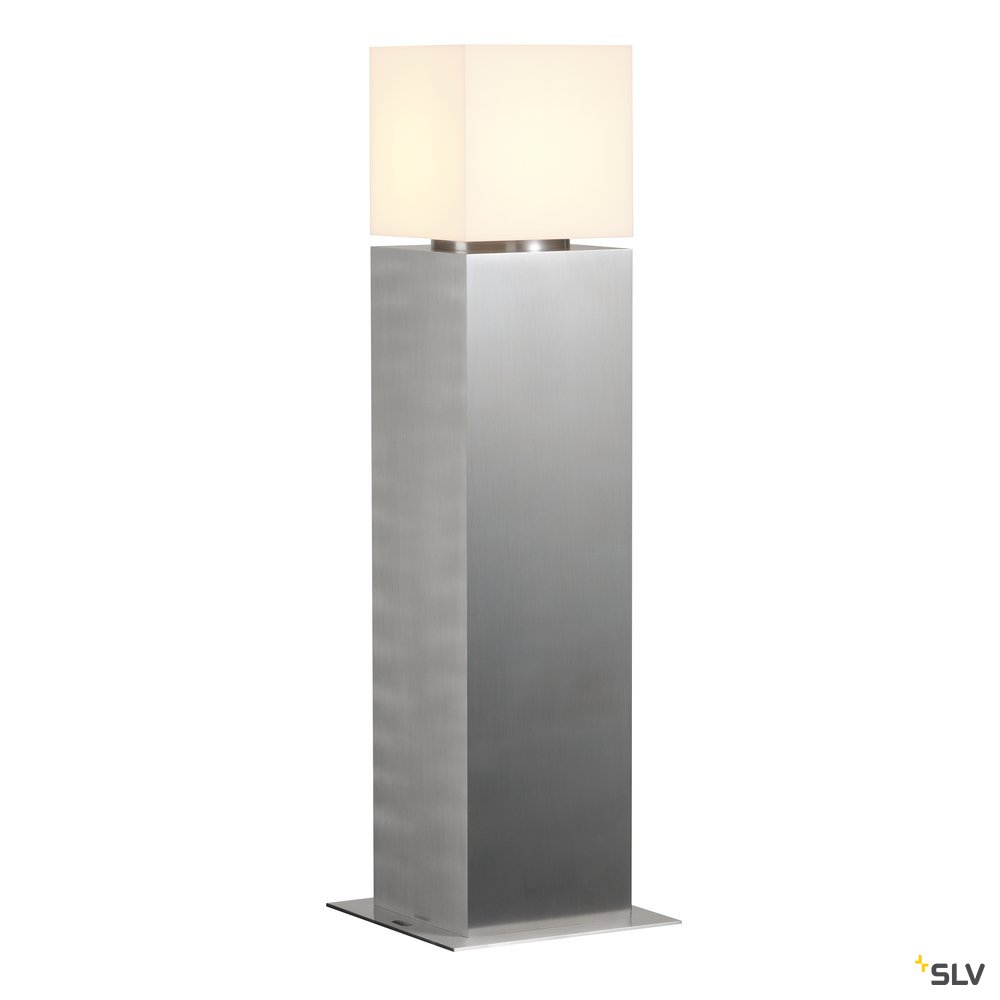 SLV SQUARE POLE 60, E27, Outdoor Stehleuchte, alu gebürstet, max. 20W, IP44
