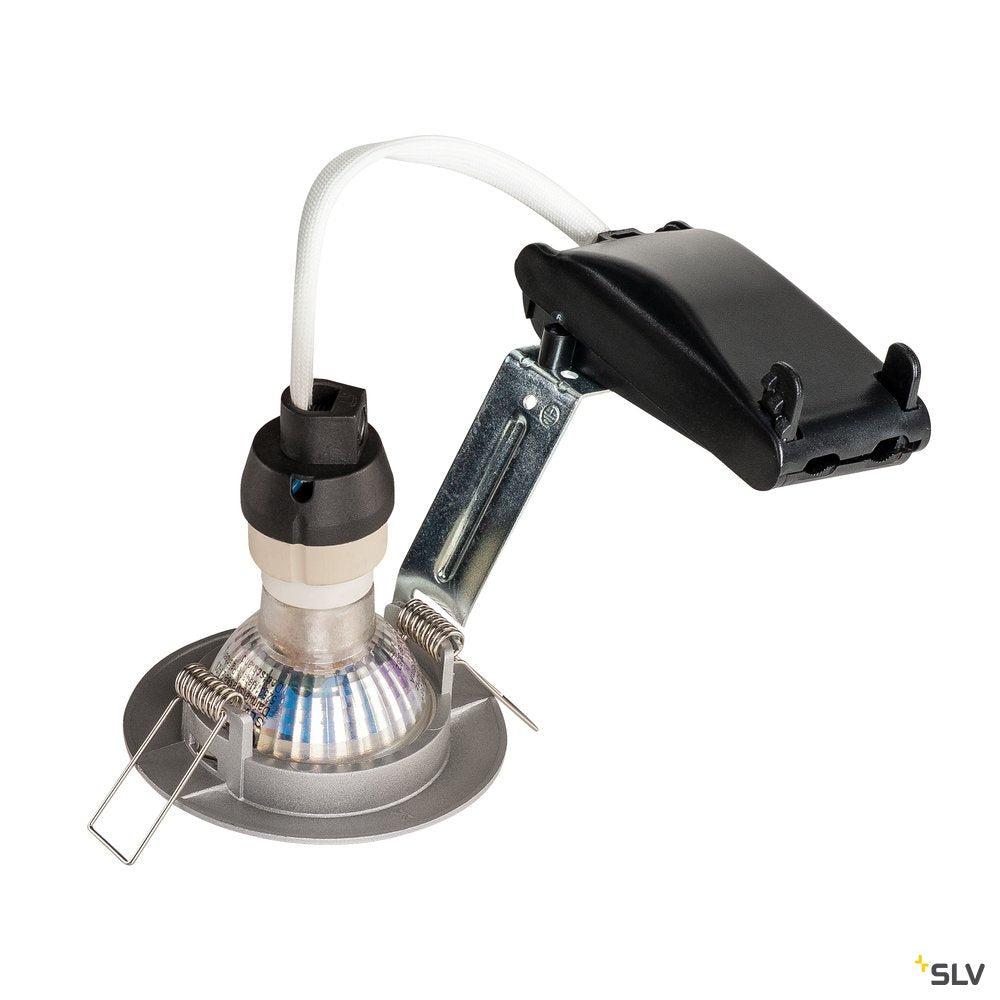 SLV PIKA QPAR51, Deckeneinbauleuchte, starr, silbergrau, max. 50W