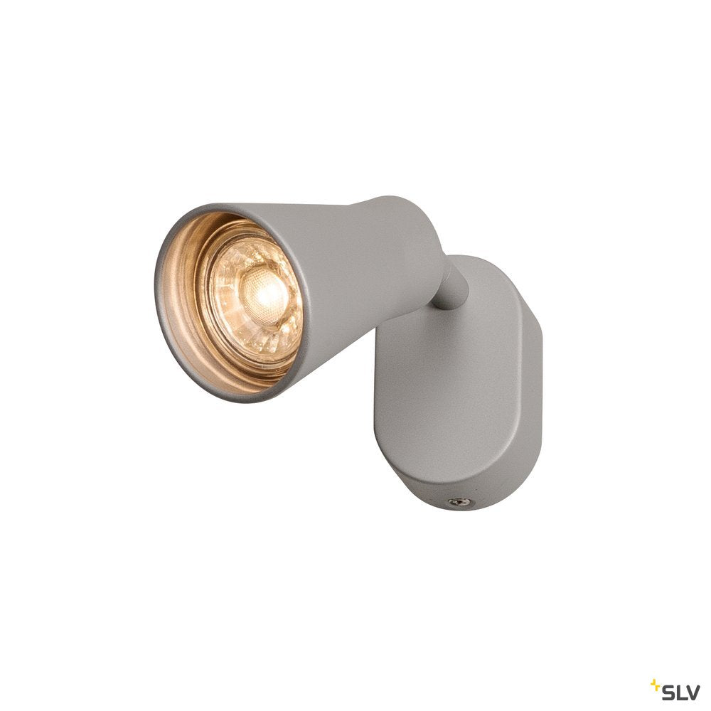SLV AVO CW Single, Indoor Wand- und Deckenaufbauleuchte, QPAR51, silber, max. 50W