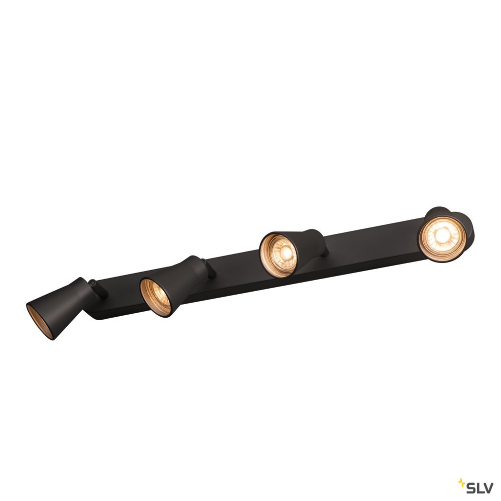 SLV AVO CW Quad, Indoor Wand- und Deckenaufbauleuchte, QPAR51, schwarz, max. 50W