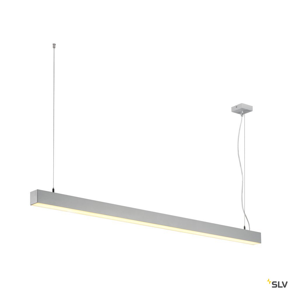 SLV Q-LINE DALI SINGLE LED, Pendelleuchte, dimmbar, 1500mm, silber