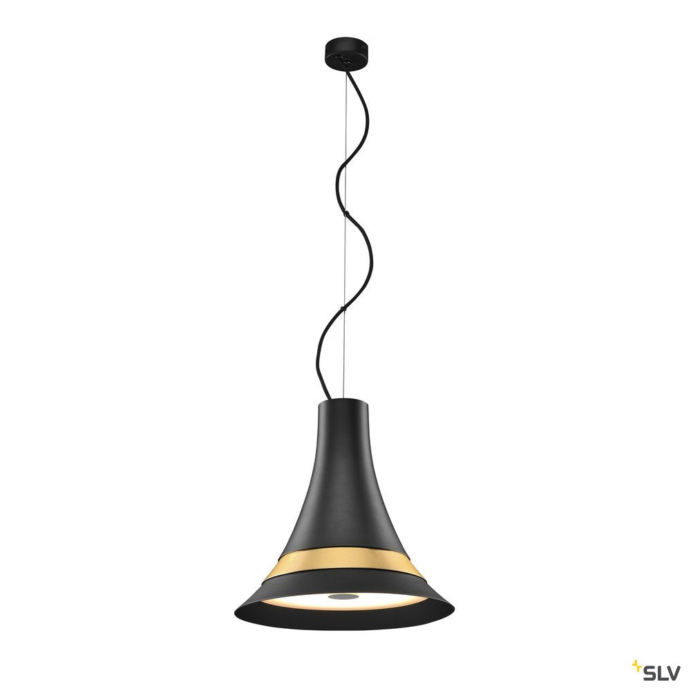 SLV BATO 35 PD, LED Indoor Pendelleuchte, schwarz/messing, LED, 2700K