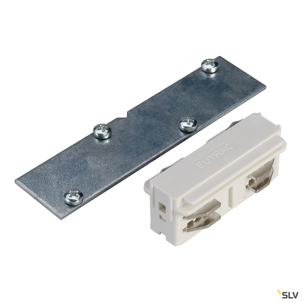 SLV EUTRAC Längsverbinder, für 3-Phasen Einbauschiene, verkehrsweiss, elektrisch und mechanisch
