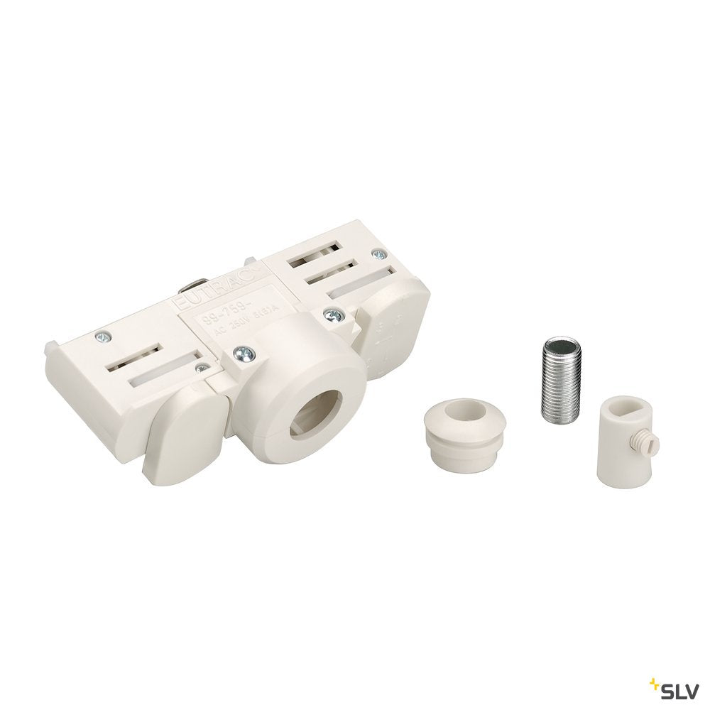 EUTRAC 3-Phasen Stromschienen- adapter, weiss inkl. Montagezubehör