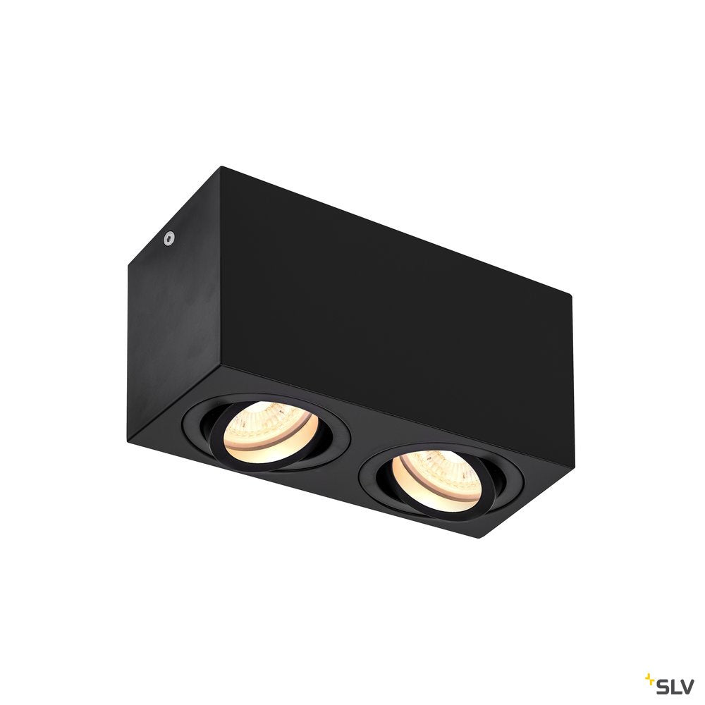 SLV TRILEDO Double, Indoor Deckenaufbauleuchte, QPAR51, schwarz, max 10W