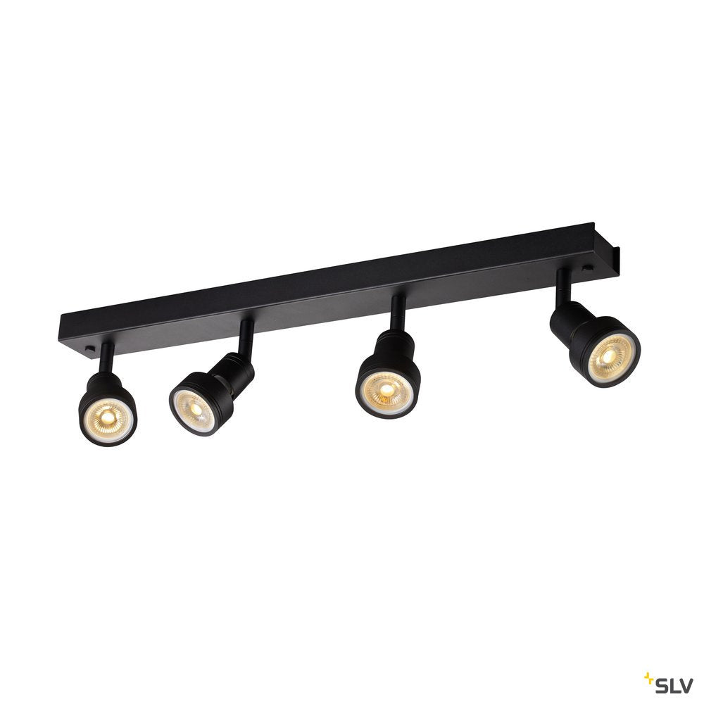 SLV PURI CW, Indoor Wand- und Deckenaufbauleuchte, quad, QPAR51, schwarz, 4x50W