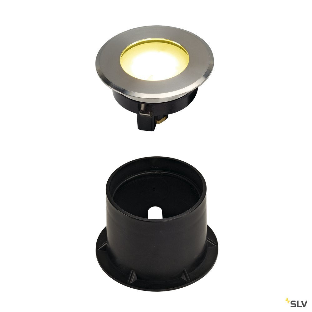SLV DASAR® Flat, Outdoor LED Bodeneinbauleuchte, Edelstahl 304, 4000K, IP67, 4,3W