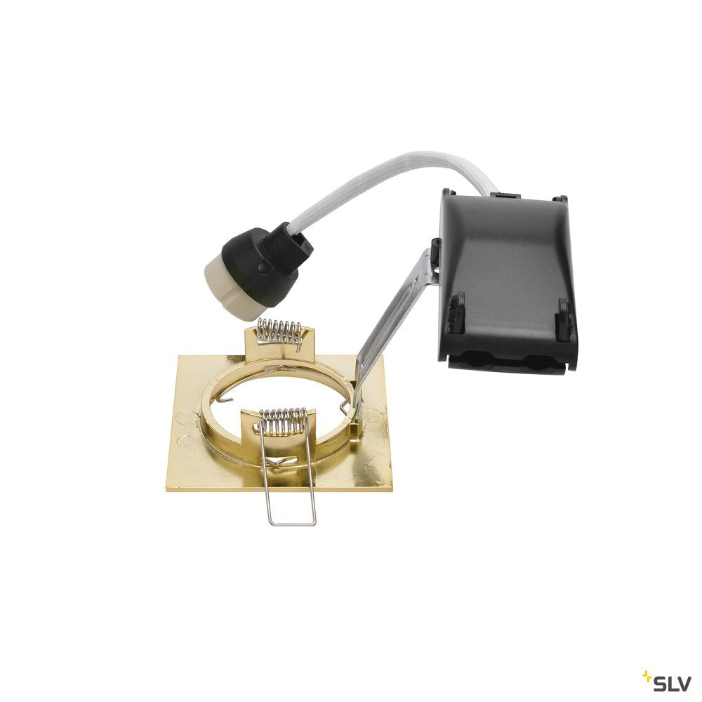 SLV PIKA QPAR51, quadratisch, Indoor Deckeneinbauleuchte, messing, starr, max. 50W