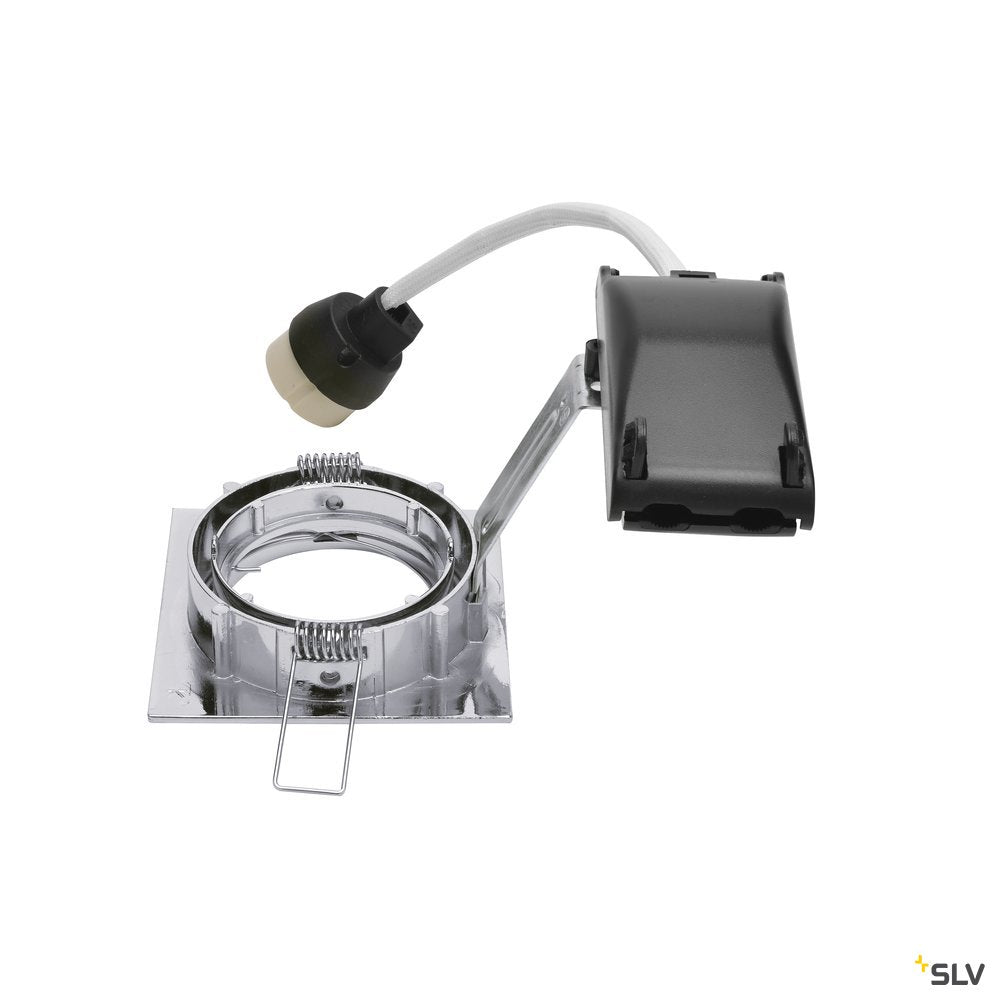 SLV PIKA QPAR51, quadratisch, Indoor Deckeneinbauleuchte, silbergrau schwenkbar max 50W