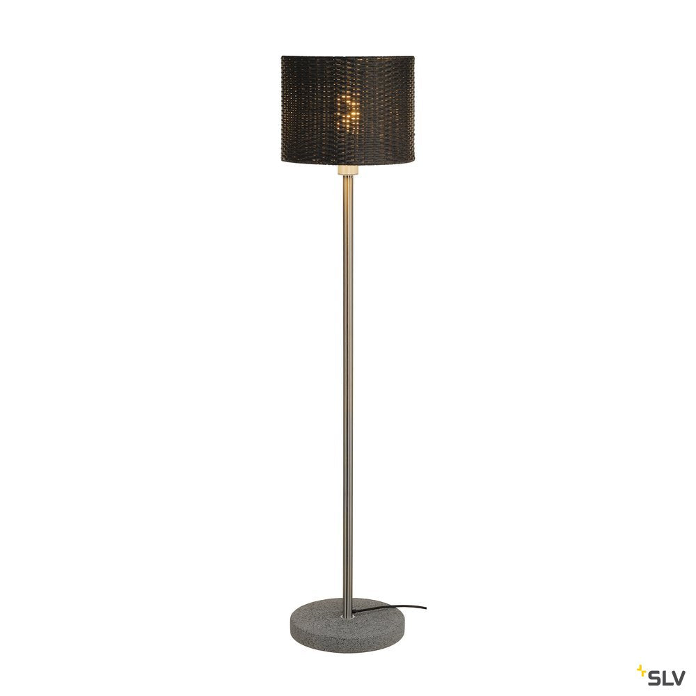 SLV ADEGAN MANILA SL Stehleuchte, PE Rattan anthrazit + SST 304 + Granit G654, E27, max. 15W
