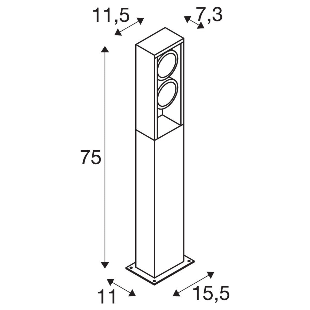 SLV ESKINA FRAME 75 FL, Outdoor LED Stehleuchte double anthrazit CCT switch 3000/4000K