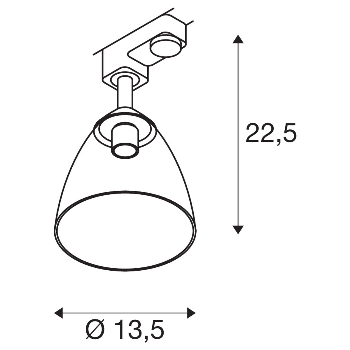 SLV PARA CONE GL GU10, 3 Phasen Spot weiß / transparent