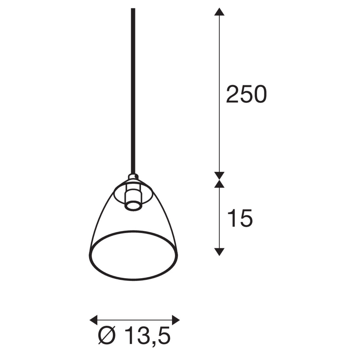 SLV PARA CONE GL GU10, Pendelleuchte schwarz / transparent