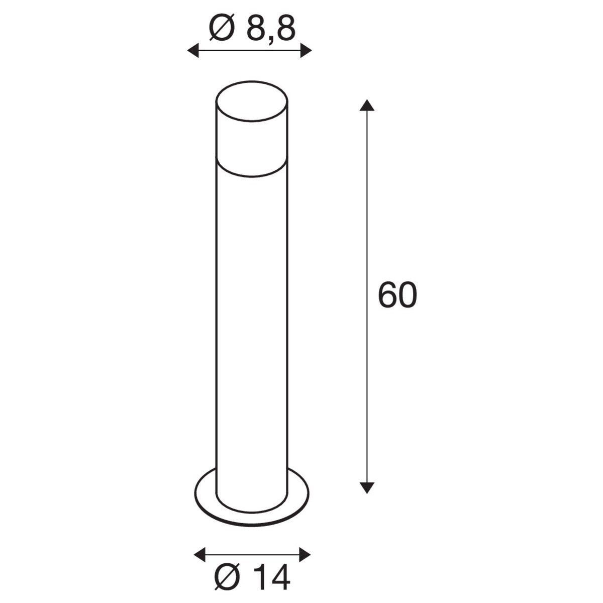 SLV GRAFIT E27 60 Pole round, Stehleuchte anthrazit