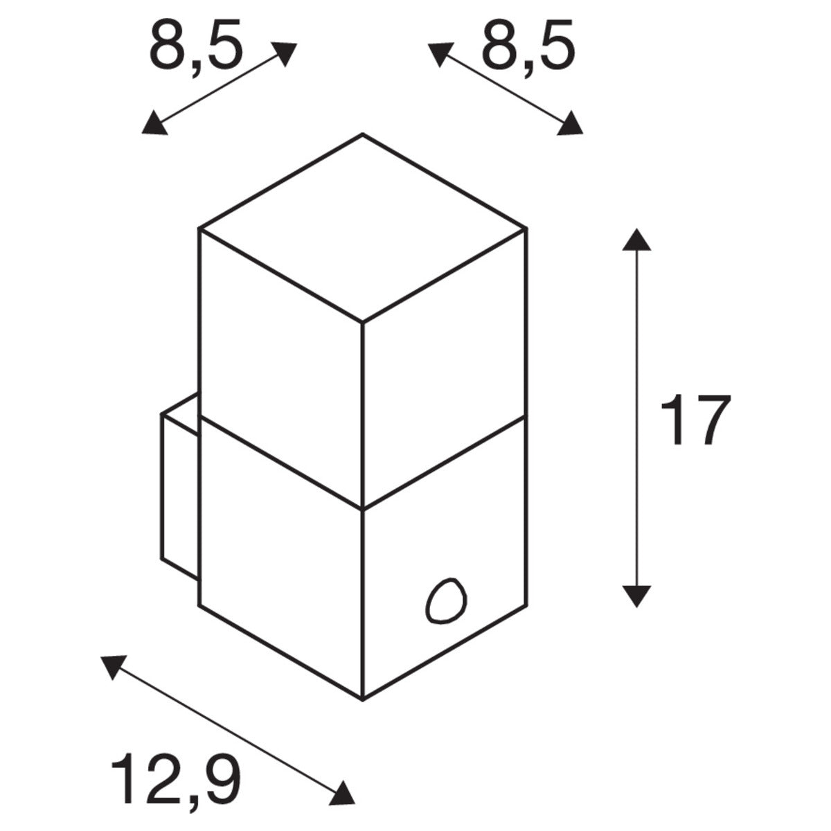 SLV GRAFIT E27 square Sensor, Wandaufbauleuchte anthrazit