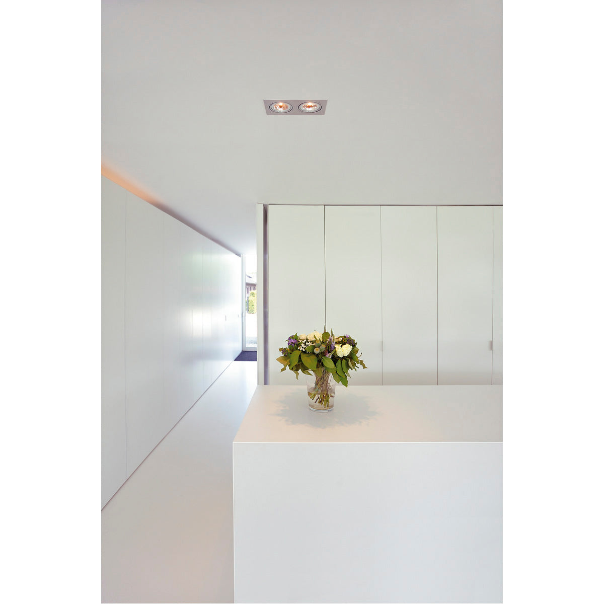 SLV NEW TRIA II QRB111 Downlight, rechteckig, alu brushed, max. 2x75W, inkl. Clipfedern