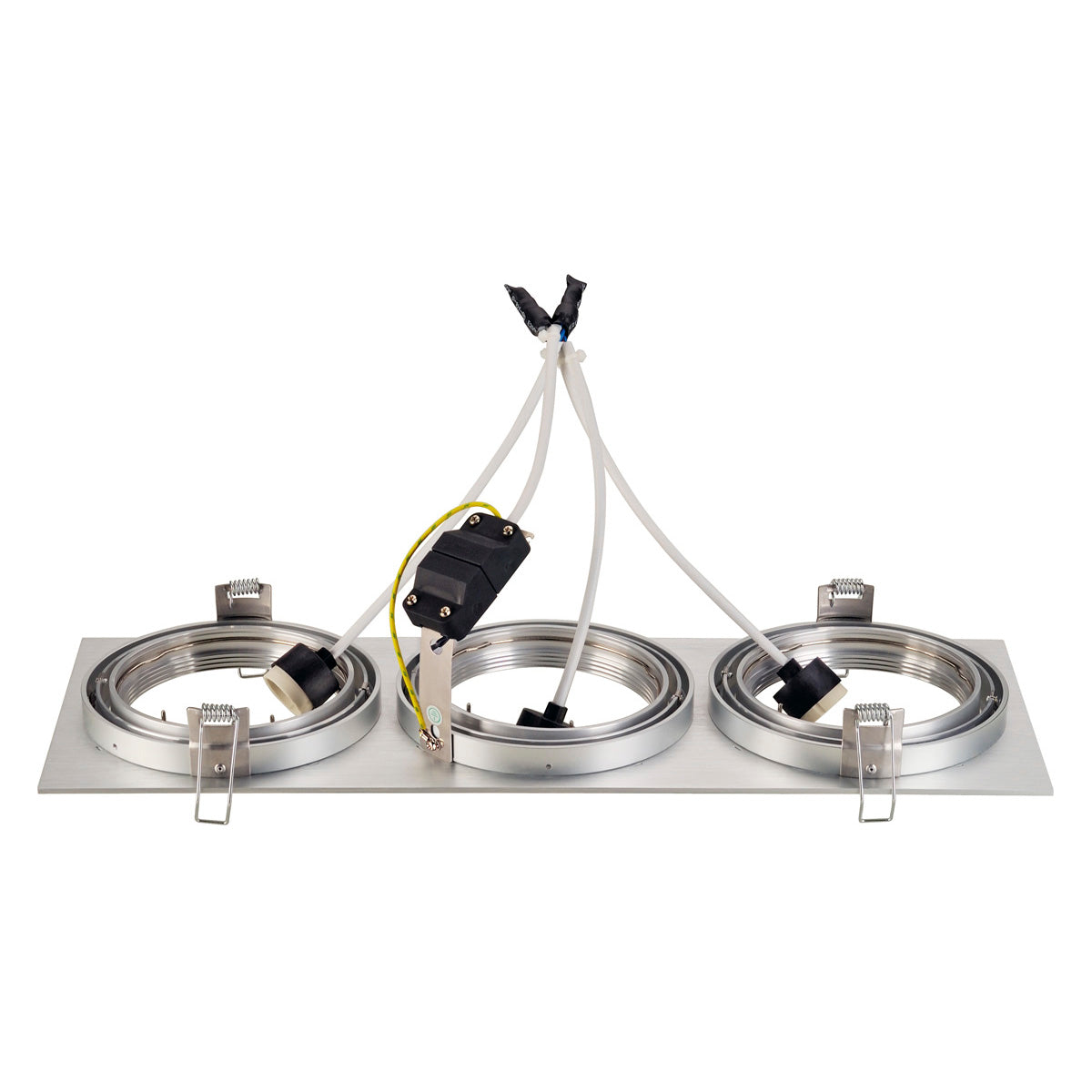 SLV NEW TRIA III ES111 Downlight, rechteckig, alu brushed, GU10, max. 3x75W, inkl. Clipfedern