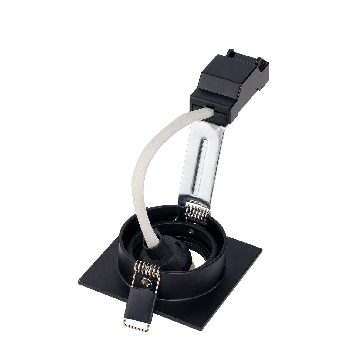 SLV NEW TRIA 68 GU10 SQUARE Downlight, mattschwarz, max. 50W, inkl. Clipfedern