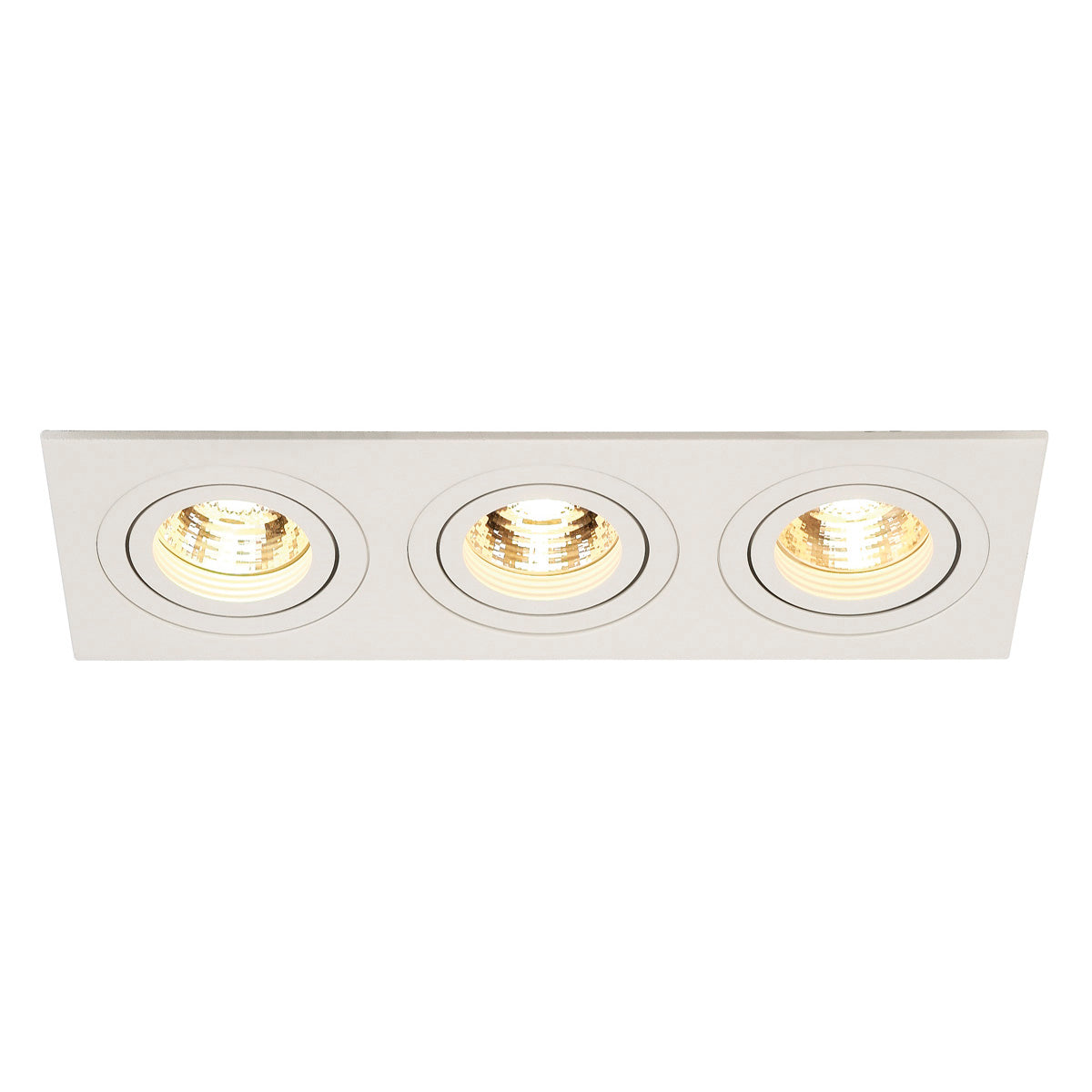 SLV NEW TRIA III GU10 Downlight, rechteckig, mattweiss, max. 3x50W, inkl. Clipfedern