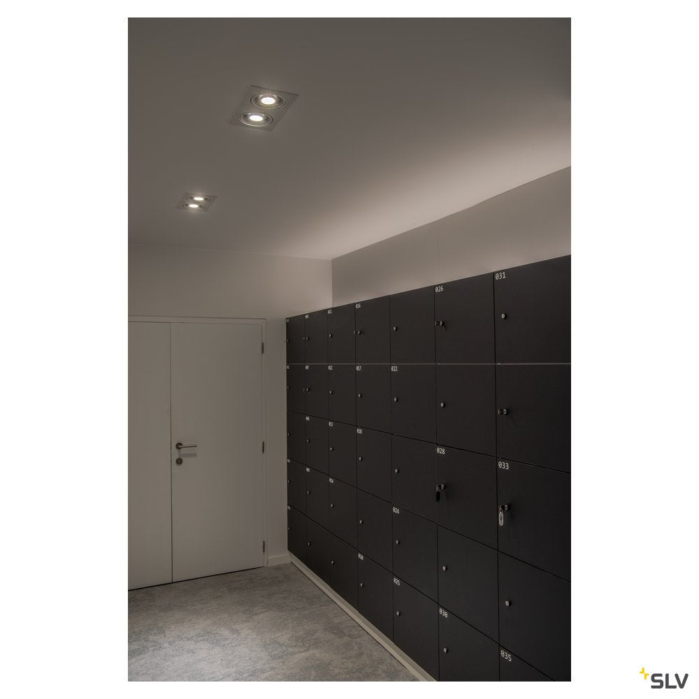 SLV NEW TRIA ES111 SQUARE Einbau- leuchte, weiss, GU10, max. 2x75W, inkl. Clipfedern