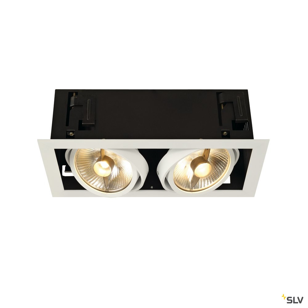 SLV KADUX 2 ES111 Downlight, eckig, mattweiss, max. 2x75W