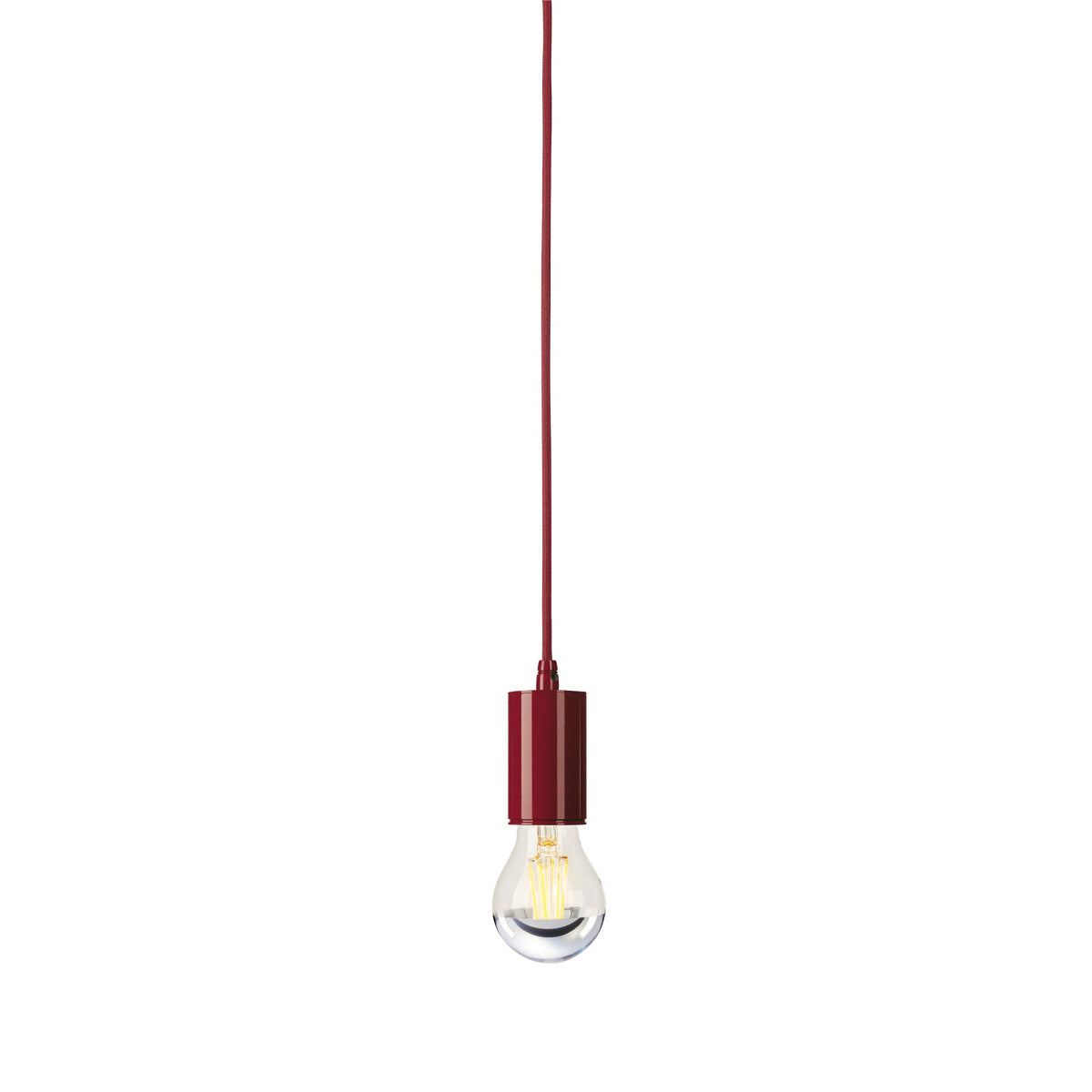 SLV FITU, Pendelleuchte, A60, rund, weinrot, 5m Kabel mit offenem Kabelende, max. 60W
