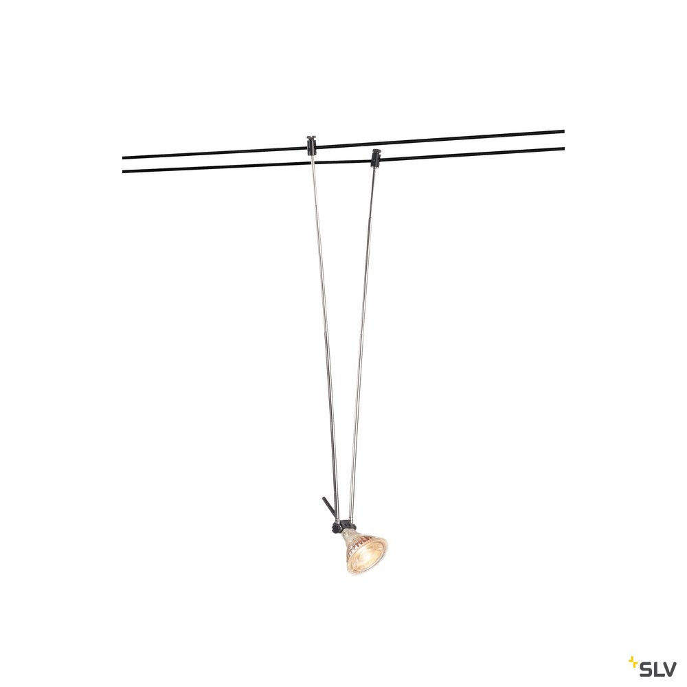 SLV TELESKOP, Seilleuchte für TENSEO Niedervolt-Seilsystem, QR-C51, schwarz, B/H/T 4,5/21-52/1 cm