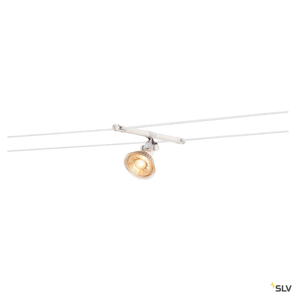 SLV COSMIC, Lampenhalter für TENSEO Niedervolt-Seilsystem, QR-C51, weiß, schwenkbar, 2 Stück