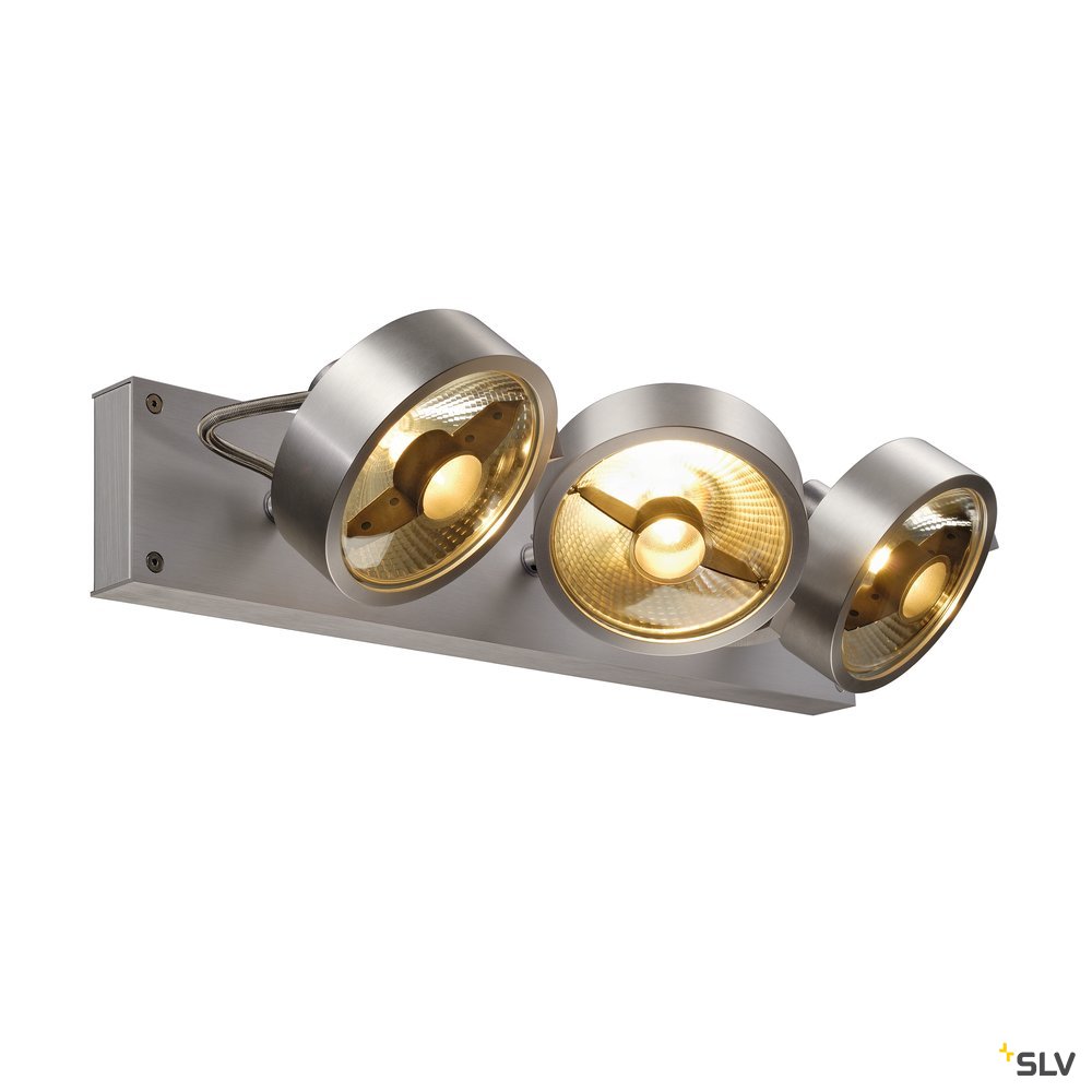 SLV KALU 3 QPAR Deckenleuchte, alu-gebürstet, ES111, max. 3x75W