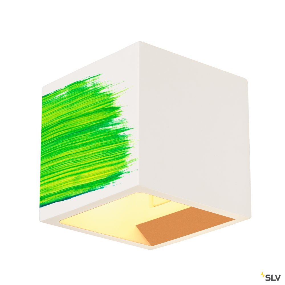 SLV PLASTRA CUBE Wandleuchte, eckig, weisser Gips, G9, max. 42W