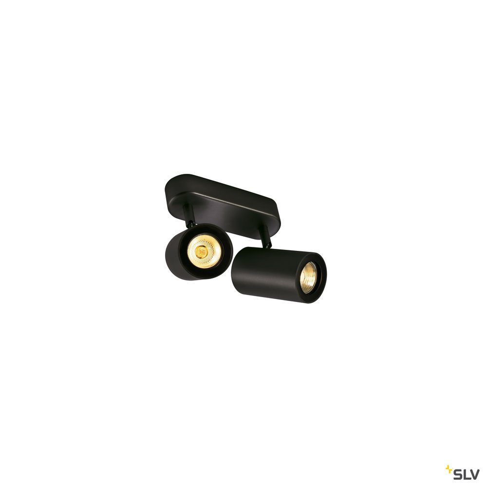SLV ENOLA_B Wand- und Decken- leuchte double, mattschwarz, 2xGU10, max. 50W