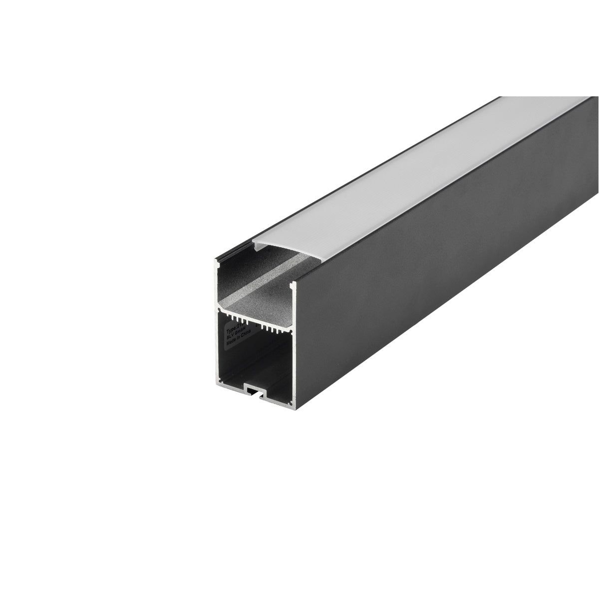 SLV GLENOS Profi-Profil 4970-100, mit Cover, mattschwarz, 1m