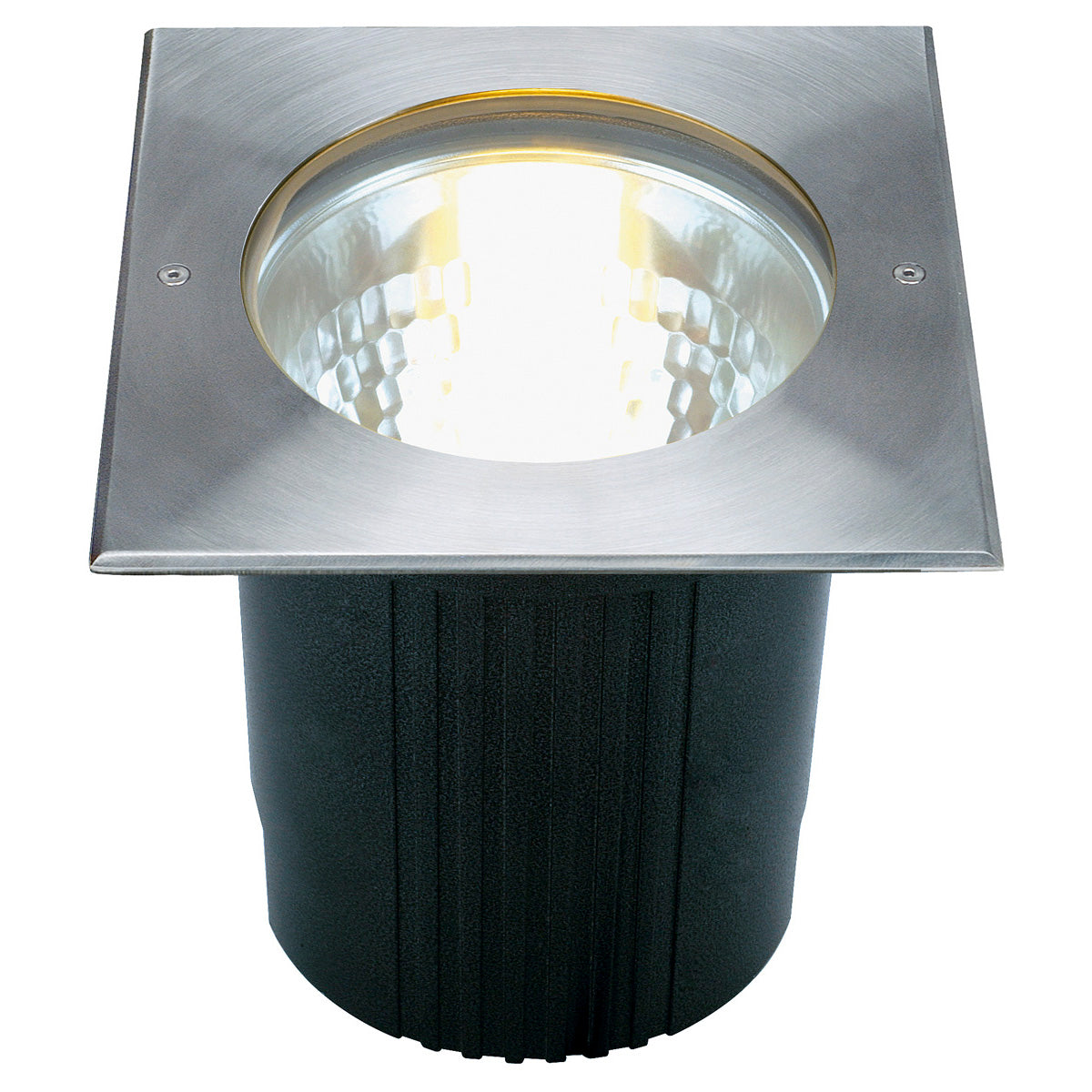 SLV DASAR 215 UNI Bodeneinbau- leuchte, eckig, Edelstahl 316, E27, max. 80W, IP67
