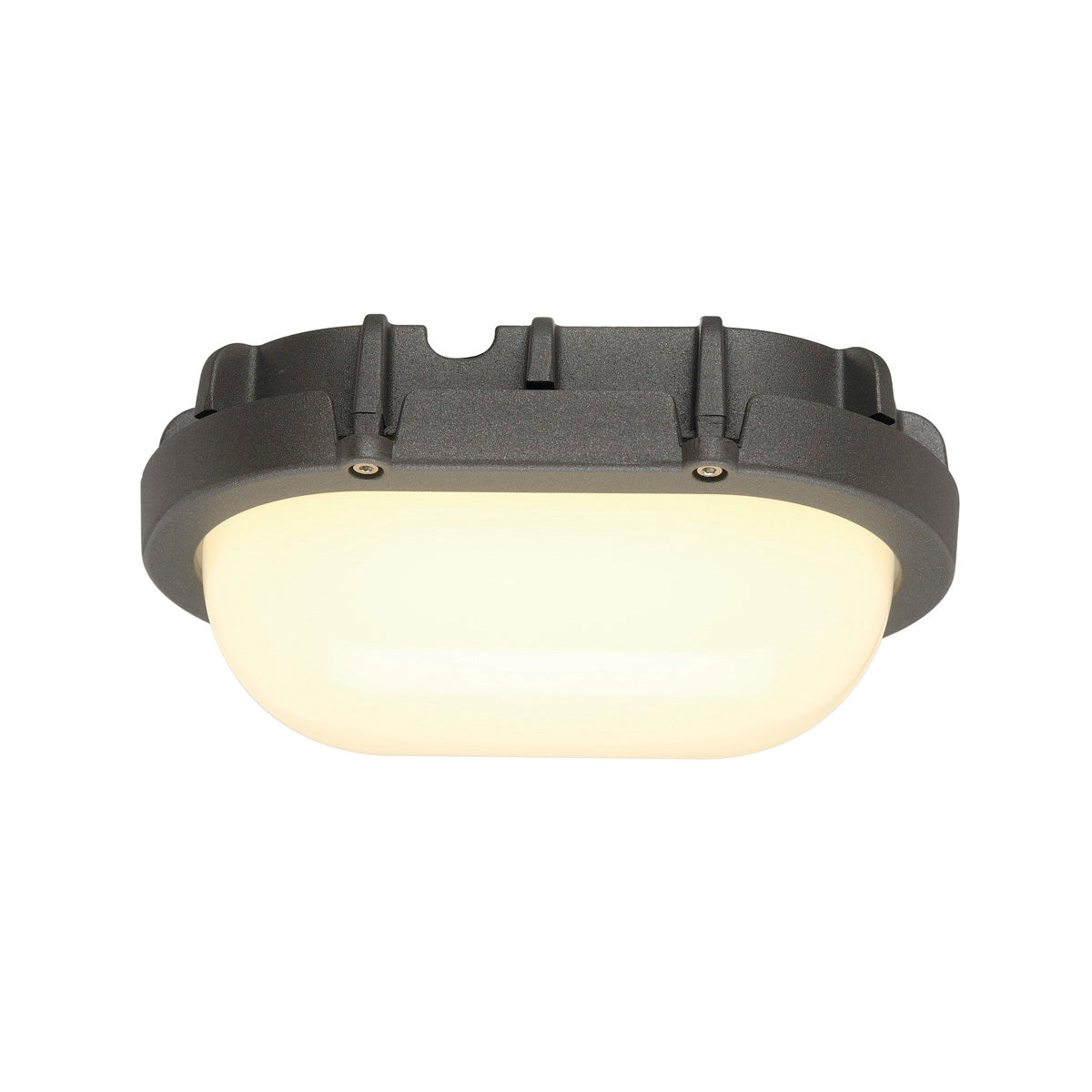 SLV TERANG Wand-und Deckenleuchte, oval, anthrazit, 8W LED, 3000K