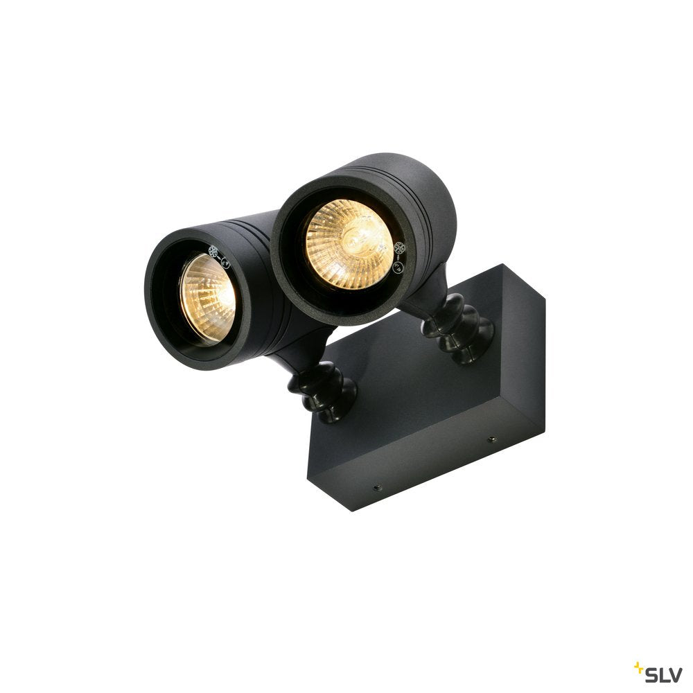 SLV NEW MYRA WALL SPOT Wandleuchte, anthrazit, 2xGU10, max. 2x50W, IP55