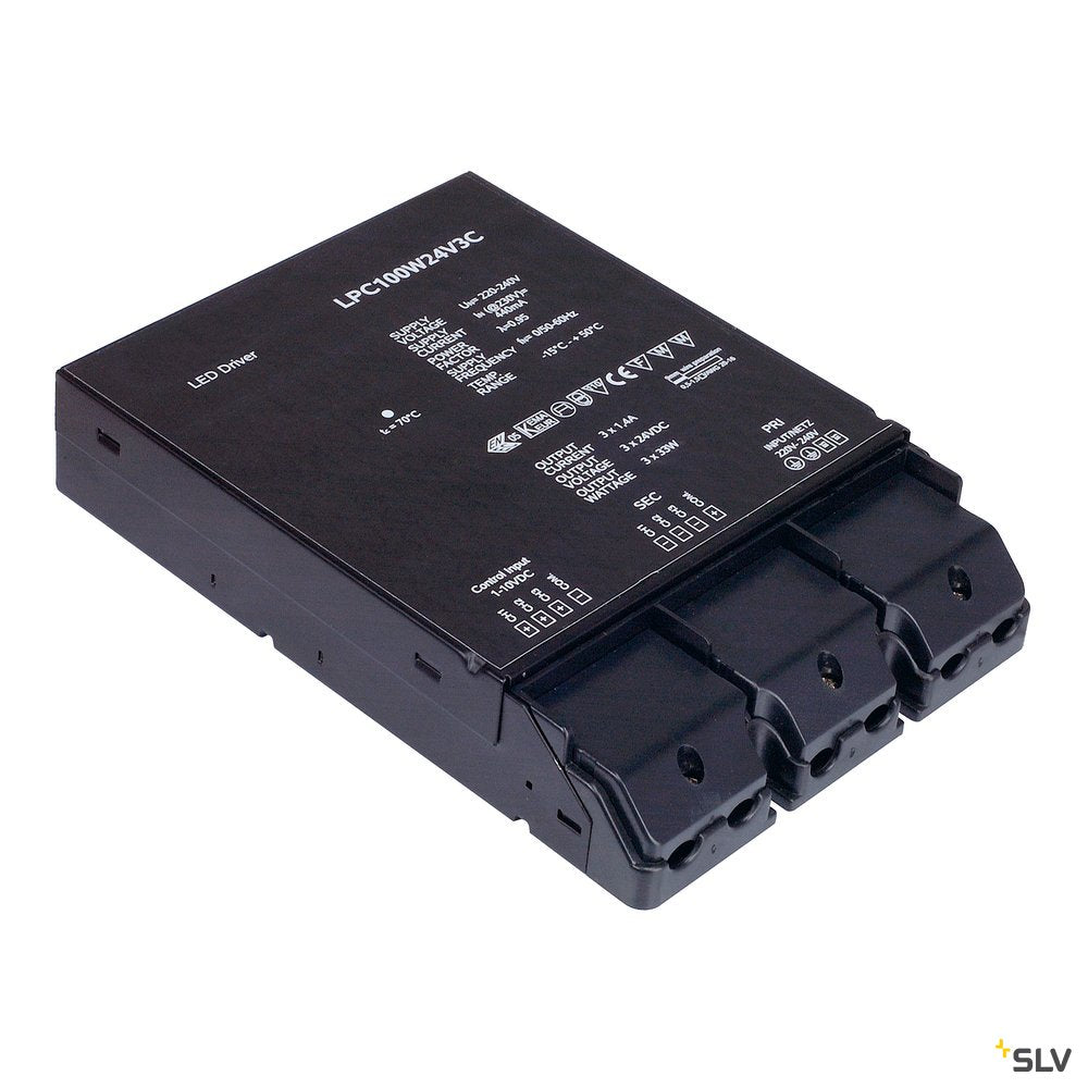 SLV LED-NETZTEIL, 100W, 24V, 3-fach dimmbar über 1-10V