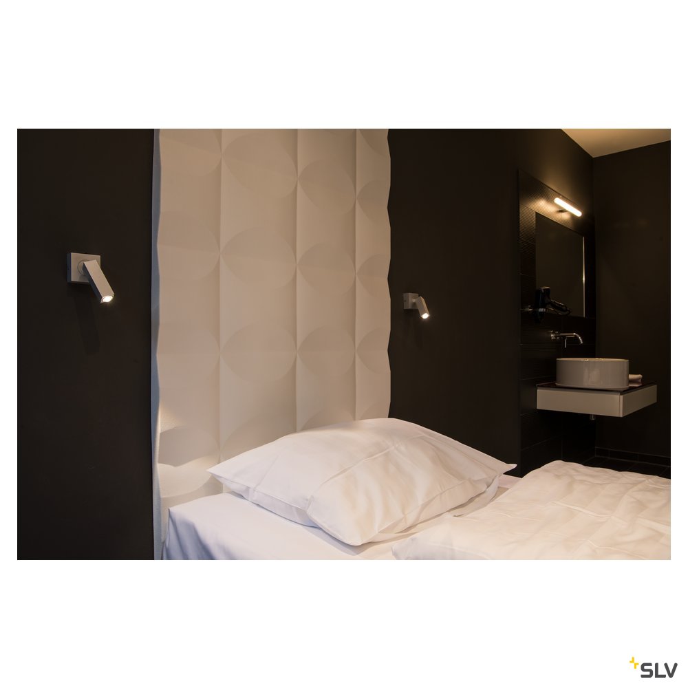 SLV STIX LED Wandleuchte, 3000K, 30°, silbergrau