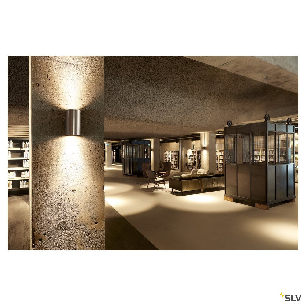SLV ROX WALL OUT UP/DOWN, QPAR11, Outdoor Wandleuchte, alu gebürstet, max. 2x50W, IP44