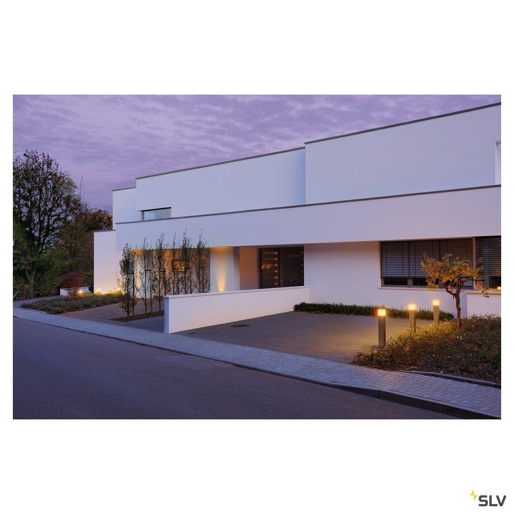 SLV SQUARE POLE 90, E27, Outdoor Stehleuchte, alu gebürstet, max. 20W, IP44