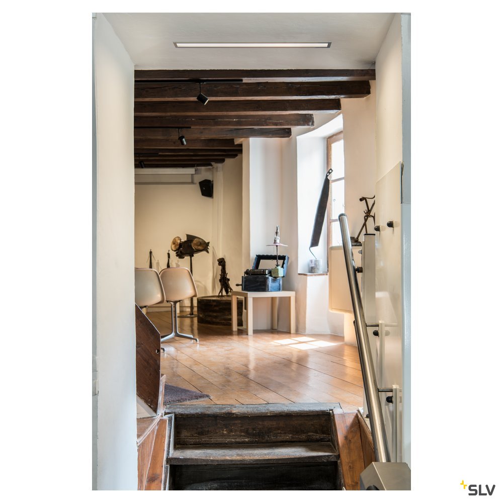 SLV ANINDA LED Wand- und Deckeneinbauleuchte, kurz, silbergrau, 3000K, 90°