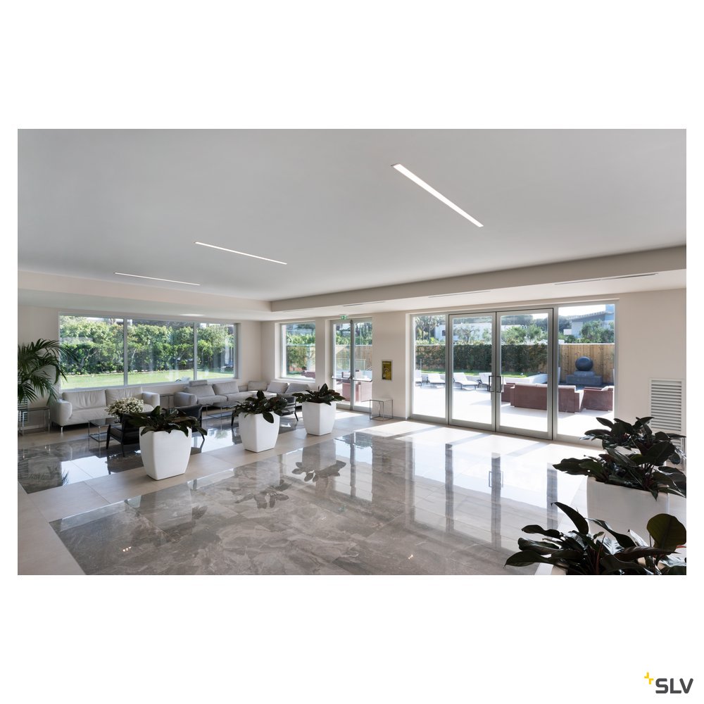 SLV ANINDA LED Wand- und Deckeneinbauleuchte, lang, weiss, 3000K, 90°