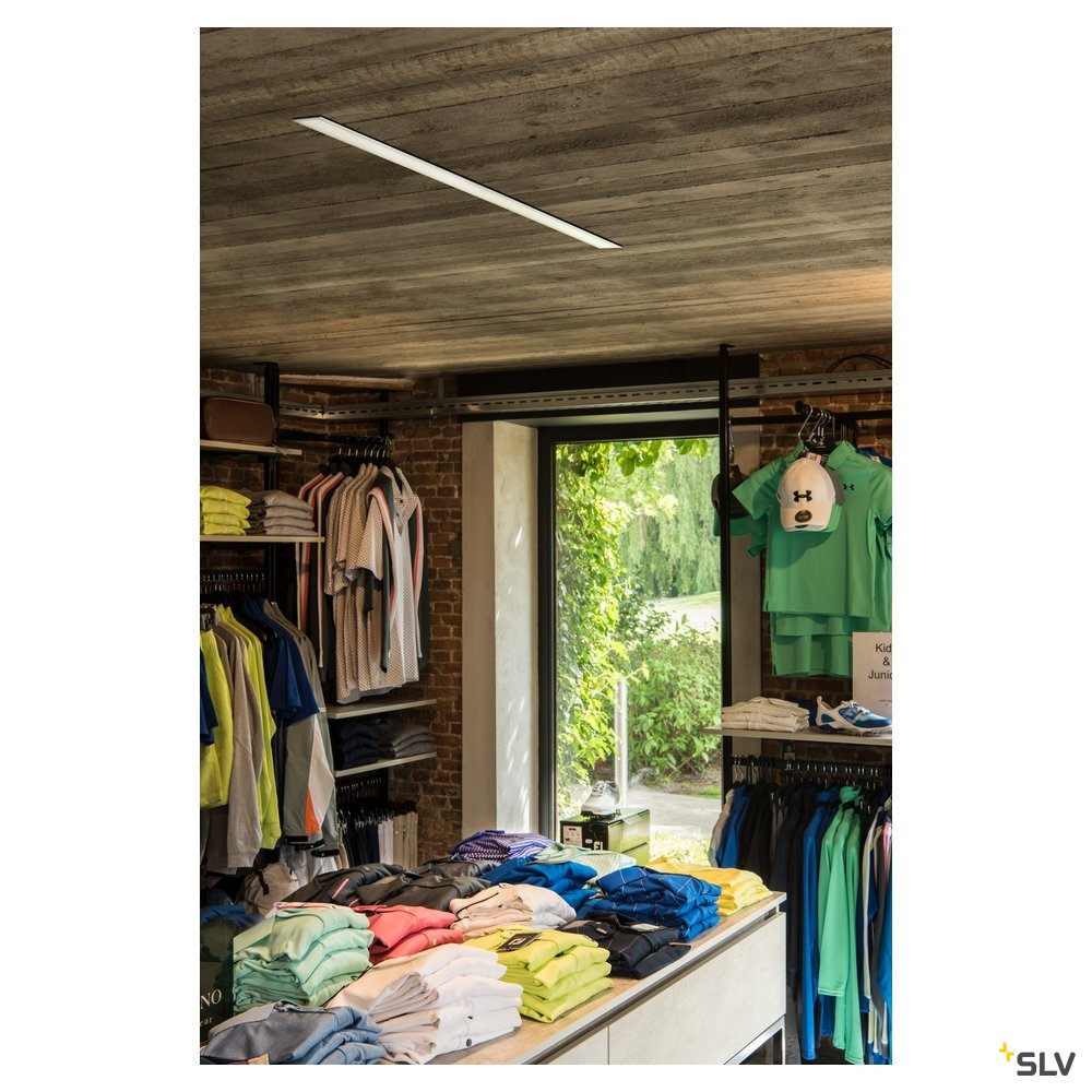 SLV ANINDA LED Wand- und Deckeneinbauleuchte, lang, silbergrau, 3000K, 90°