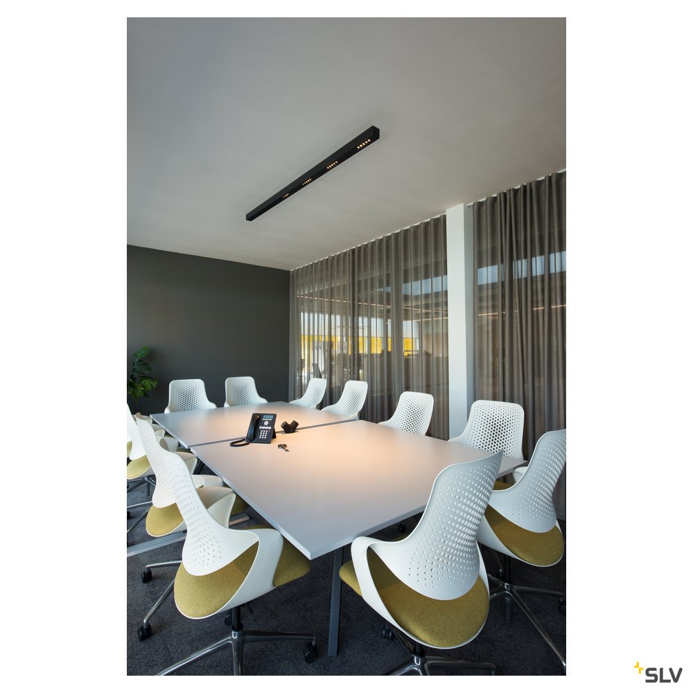 SLV Q-LINE CL, LED Indoor Deckenaufbauleuchte, 2m, BAP, schwarz, 3000K