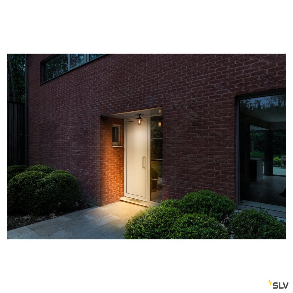 SLV MOLAT E27 Outdoor Deckenleuchte, anthrazit, max. 60W, IP44