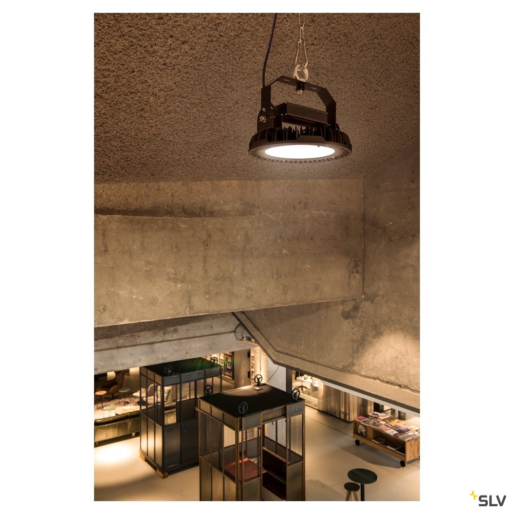 SLV PARA FLAC LED Pendelleuchte, schwarz, 150W 4000K, IP65