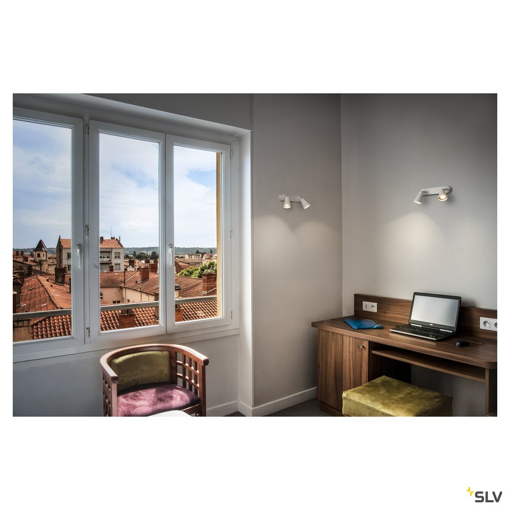 SLV AVO CW Double, Indoor Wand- und Deckenaufbauleuchte, QPAR51, weiß, max. 50W