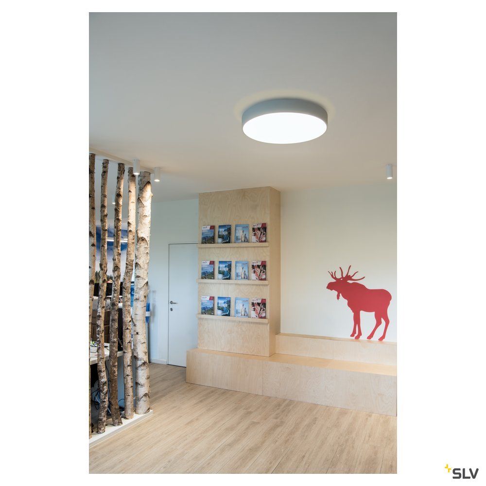 SLV MEDO 60 CW, CORONA, LED Indoor Wand- und Deckenaufbauleuchte, DALI, silbergrau, 3000/4000K