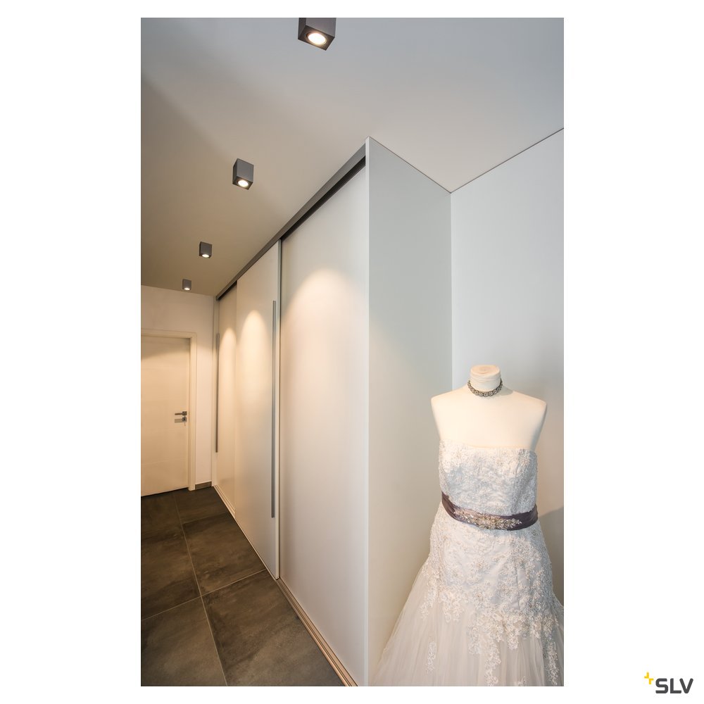SLV TRILEDO Single, Indoor Deckenaufbauleuchte, QPAR51, alu br., max 10W