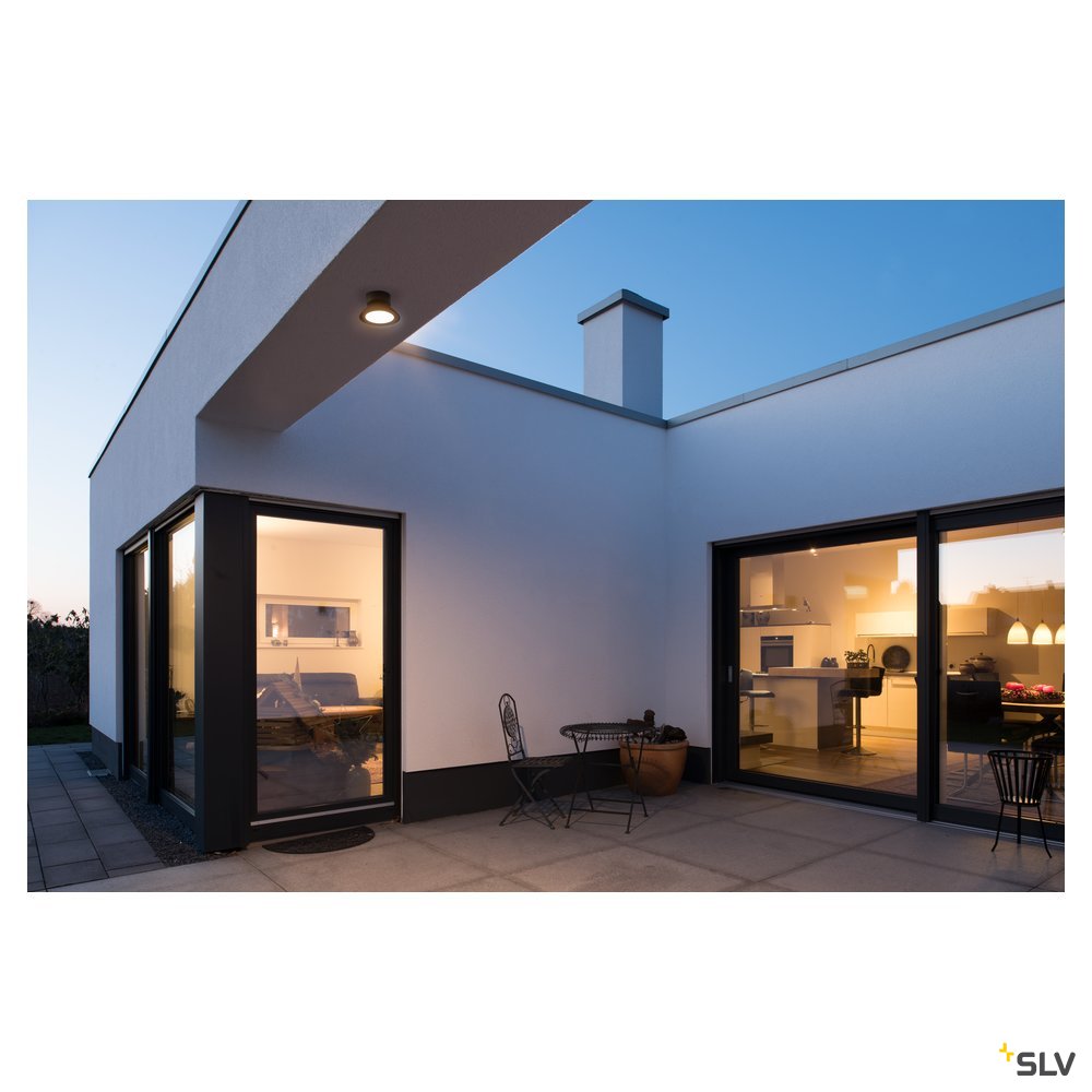 SLV MALU CL, LED Outdoor Deckenaufbauleuchte, anthrazit, IP44, 3000K