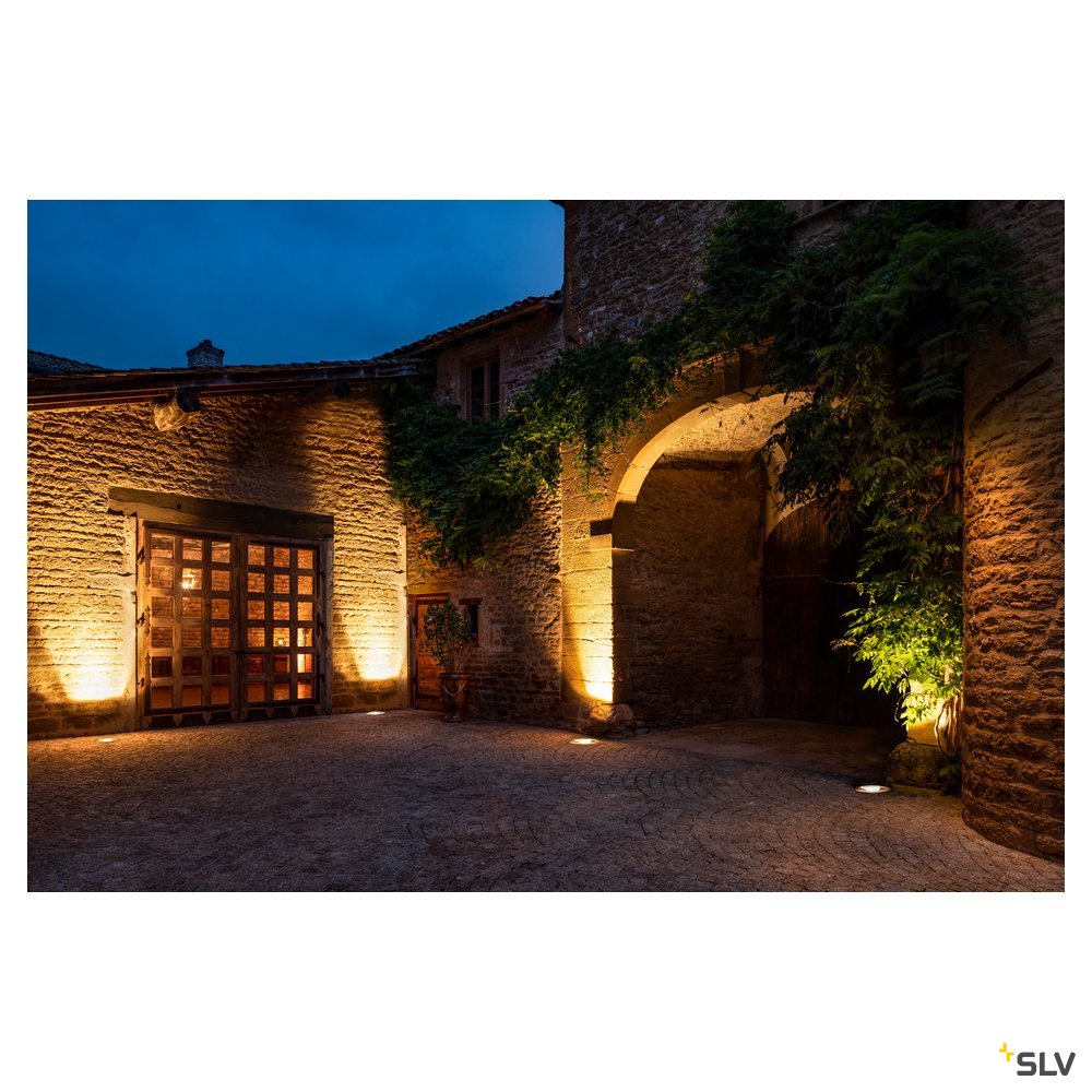 SLV DASAR® 270 Outdoor LED Bodeneinbauleuchte 3000K rund IP67 asymmetrische Abstrahlung
